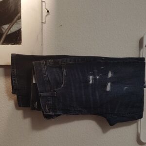 Old Navy Women's Distressed Dark Blue Boyfriend Jeans